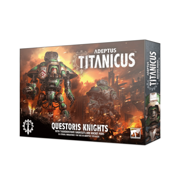 Adeptus Titanicus: Questoris Knights mit Donnerschlag-Fäusten und Raketenmagazinen